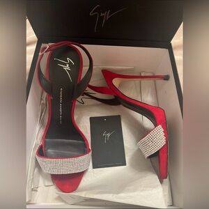 Giuseppe Zanotti Red Suede Heel Size 41 / 10